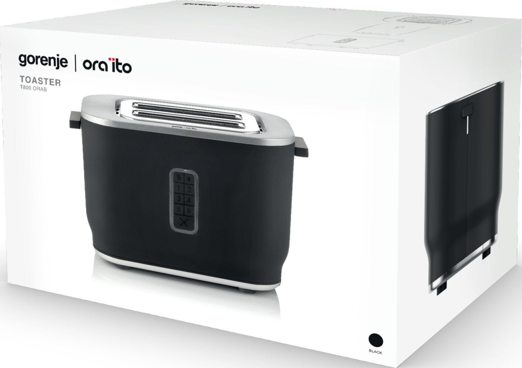 EAN 3838782129629 - Gorenje T800ORAB 6 2 rebanada(s) 800 W Negro imagen 4