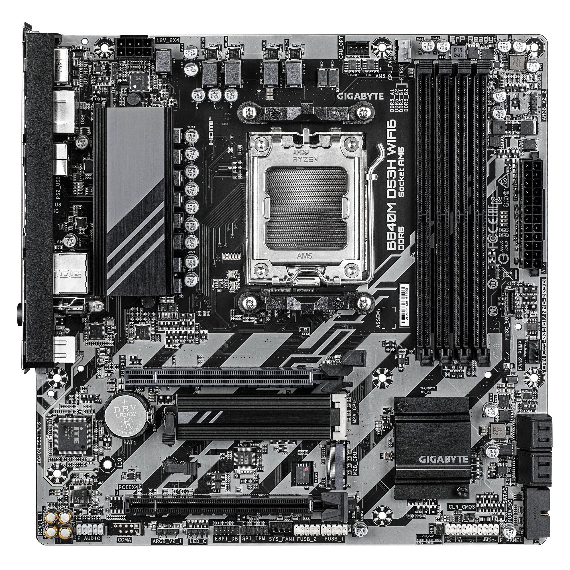 EAN 4719331874667 - GIGABYTE B840M DS3H WIFI6 AMD B840 Zócalo AM5 micro ATX imagen 2