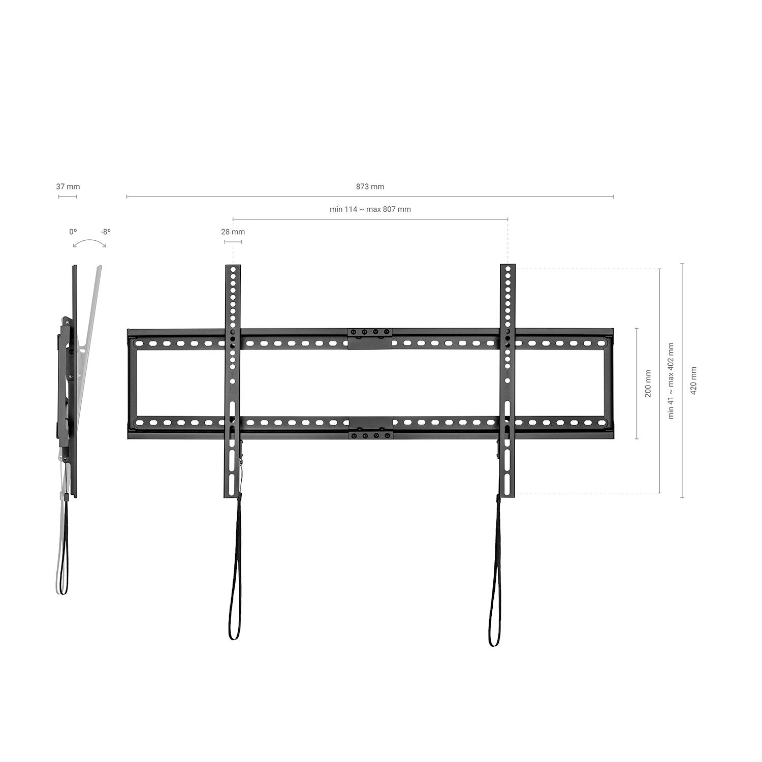 Aisens Soporte Eco Inclinable Para Monitor/Tv - Hasta 75kg - De 37 A 90 Pulgadas - Negro