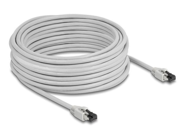 Cable De Red Delock Rj45  Cat.8.1 S/Ftp 15 M Bis 40 Gbps Gris