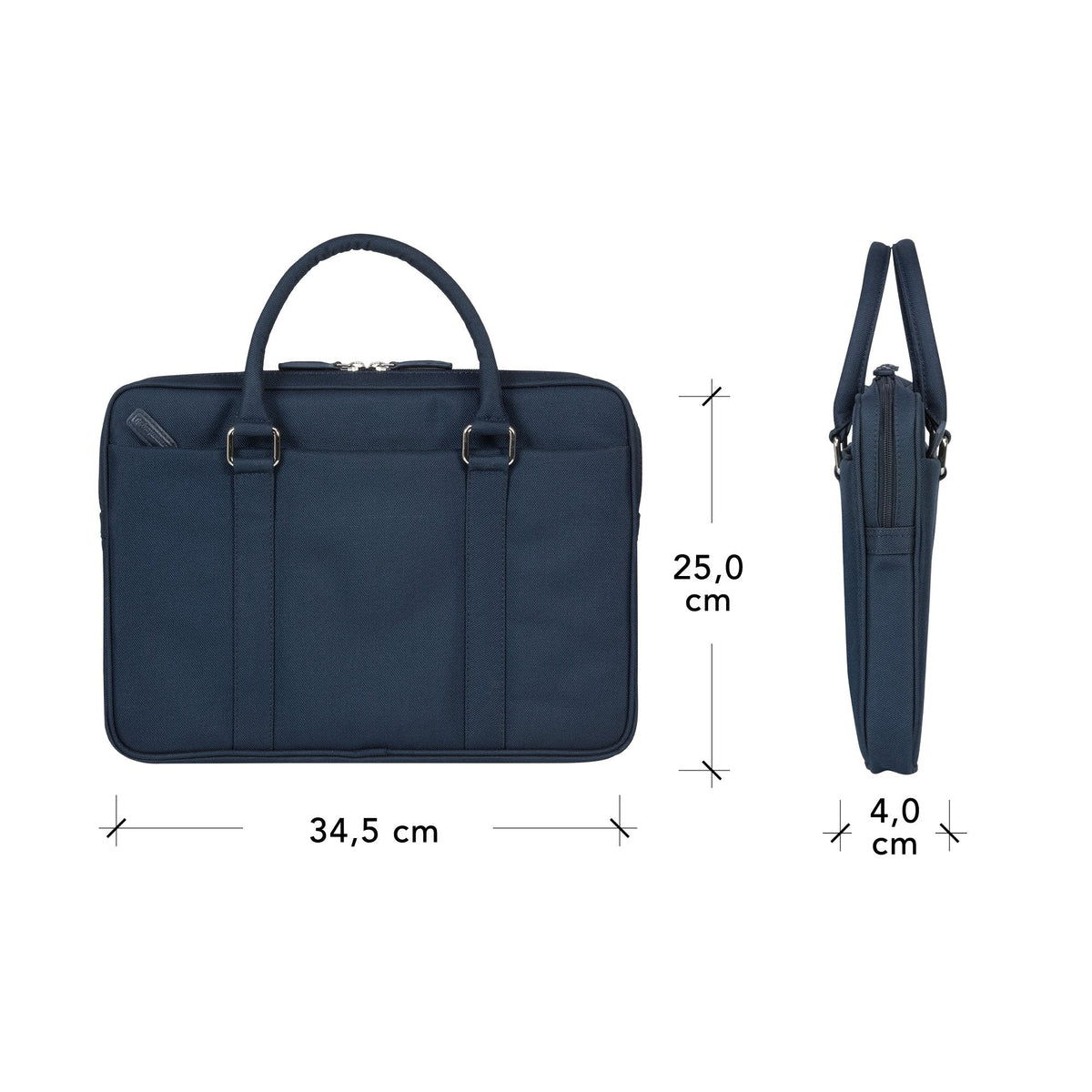 Dbramante1928 Stelvio Slim Laptop Bag Pure Funda De Transporte Para Portátil 14" Azul Hardware Con Acabado Plateado