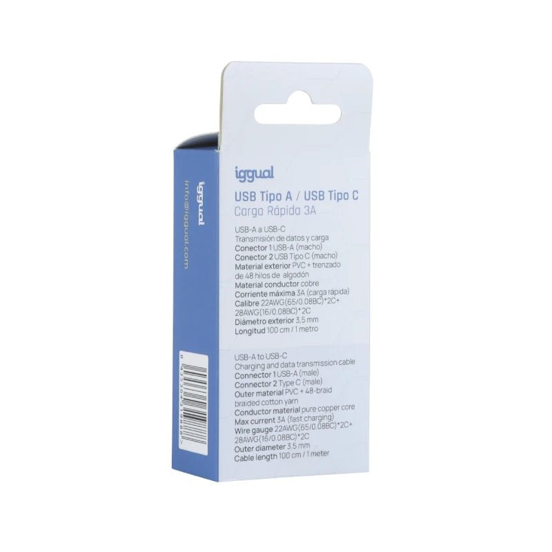 EAN 8435364319888 - iggual IGG319888 cable USB 1 m USB A USB C Negro imagen 5