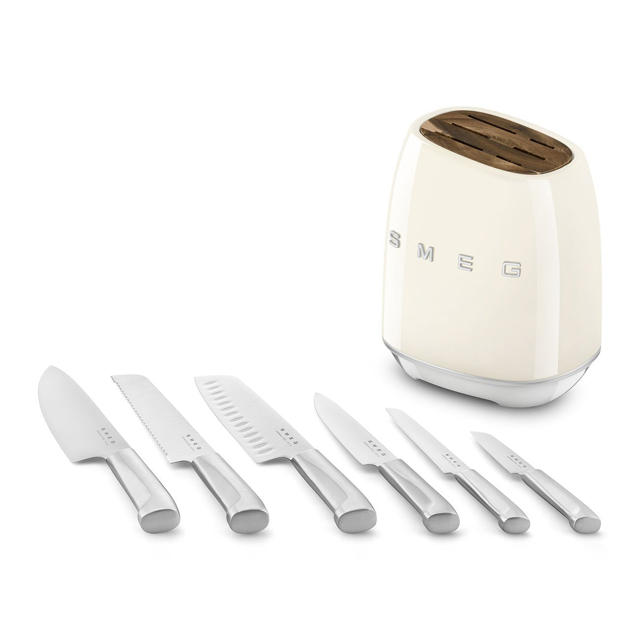 EAN 8017709344184 - Smeg KBSF02CR taco para cuchillos Bloque con ranuras para cuchillos Plástico, Acero inoxidable, Madera Cr imagen 5
