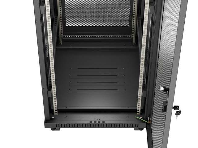 Lanberg Rack Cabinet 19" Free-Standing 24u 600x800 Flat Pack With Mesh Door Lcd Negro V2