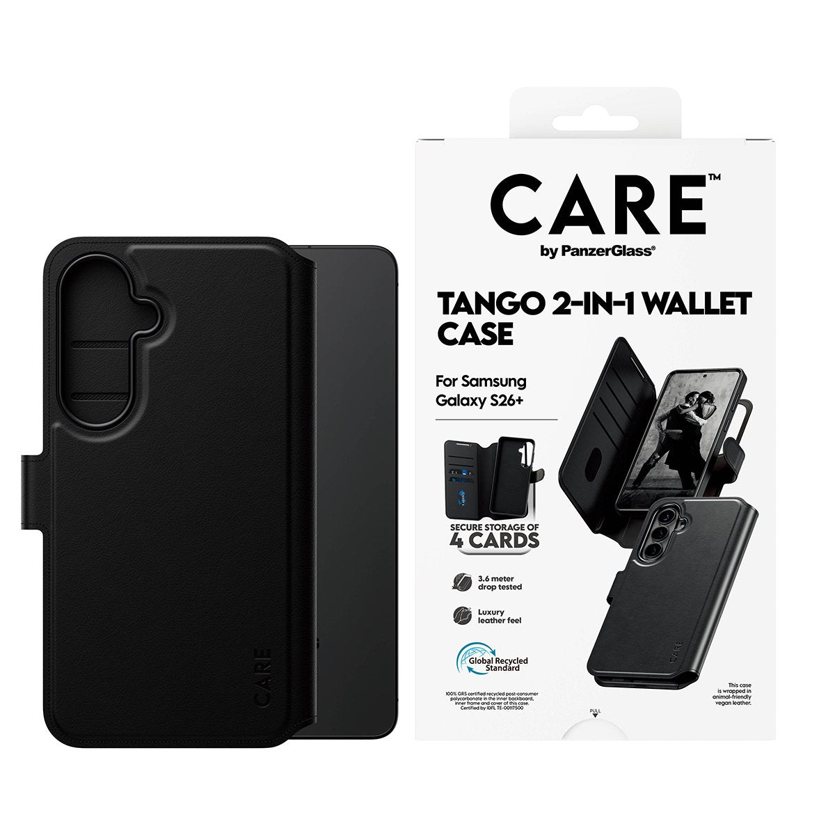 Panzerglass Care By ® Case Tango 2-In-1 Wallet M. Qi Samsung Galaxy S26+, Cover, Samsung, Samsung - Galaxy S26+, Transparent