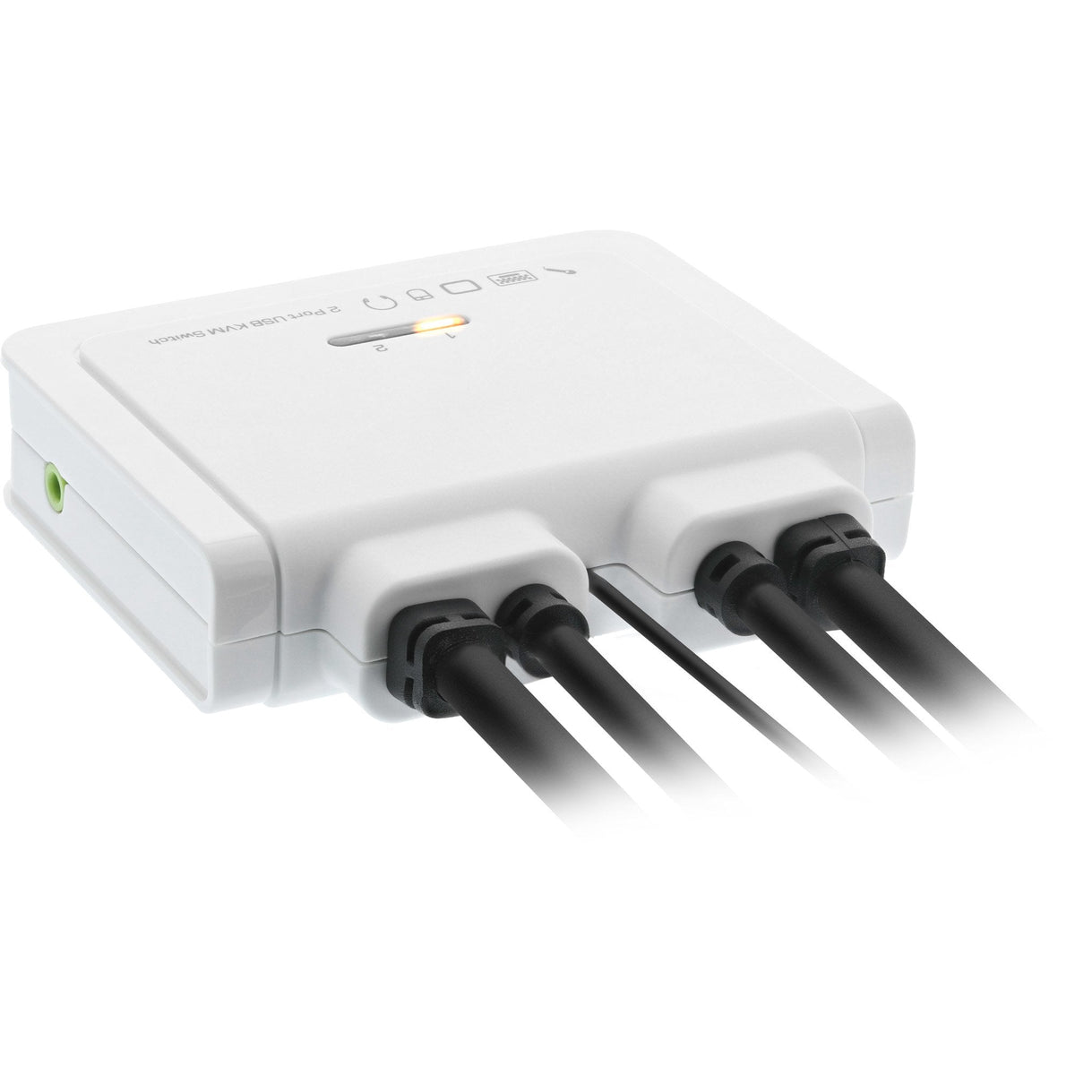 Switch Kvm Inline, 2 Puertos, Usb-C + Hdmi A Hdmi, 4k, Con Audio, Cable Integrado