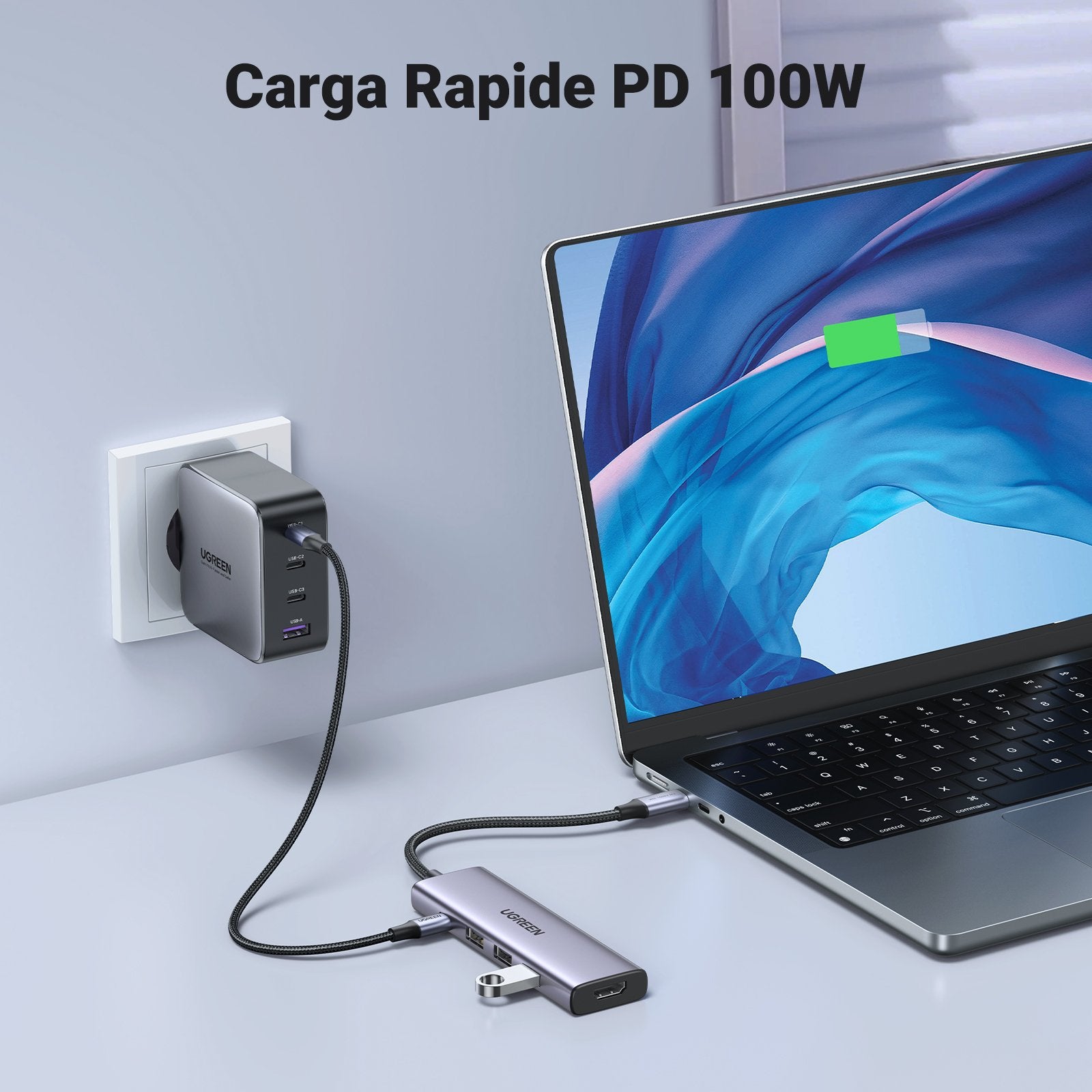 Hub Ugreen 5in1 Usbc To Hdmi+3*Usb 3.0 A+Pd