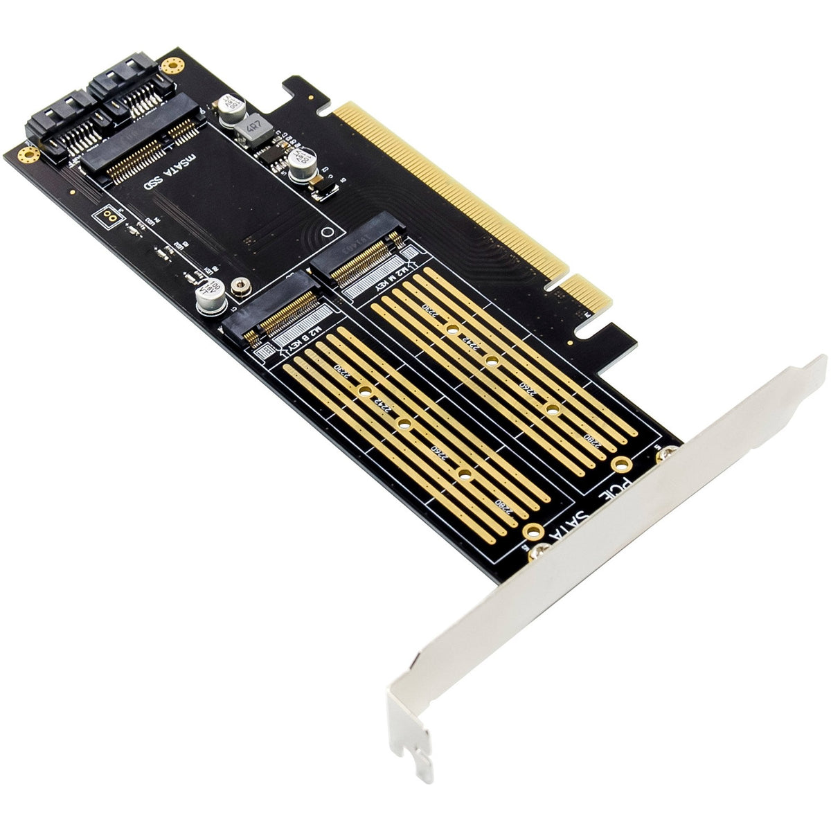 Inline Pcie Tarjeta X16 A 2x M.2 - 1x Msata