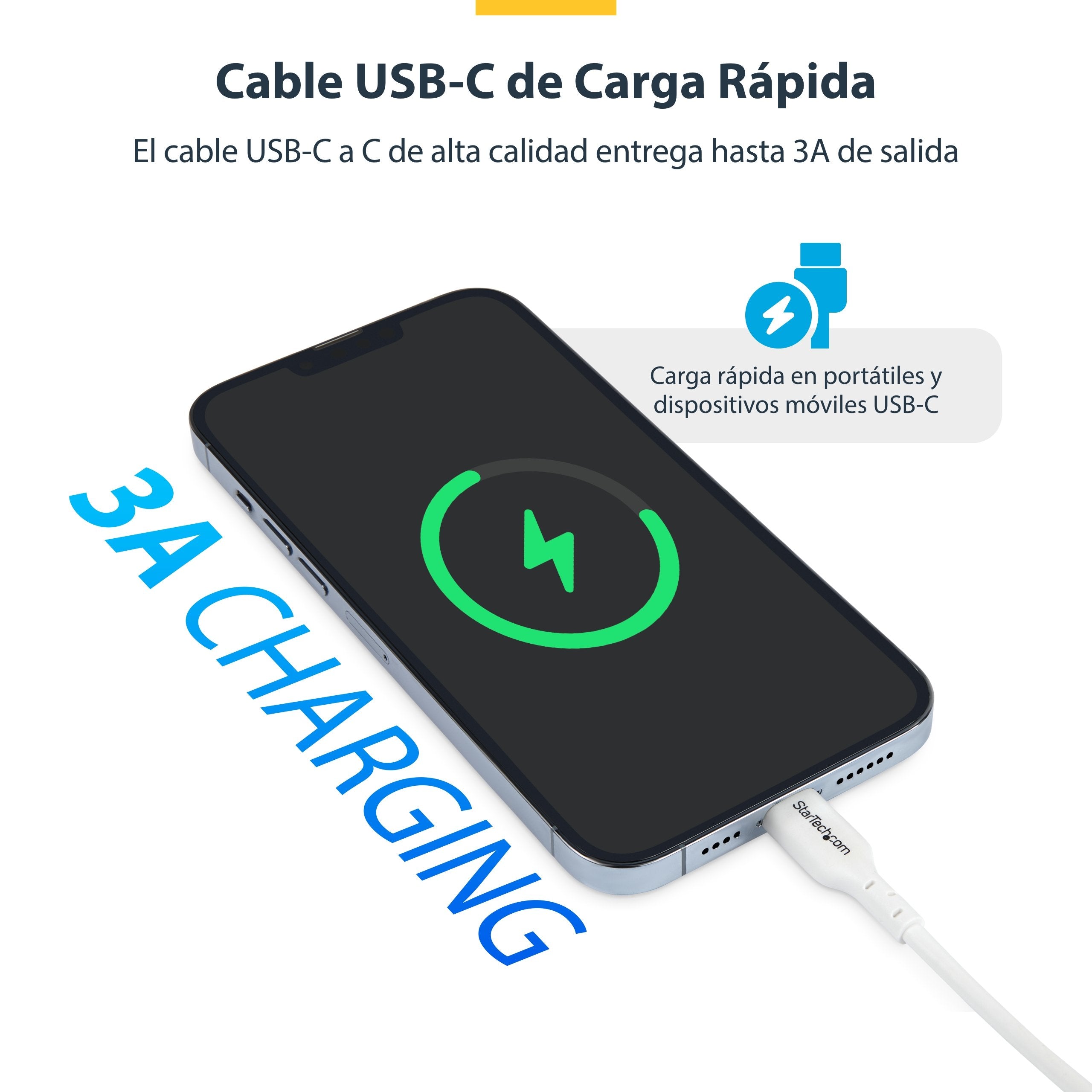 Cable Usb Tipo C Startech 3m Macho Macho Blanco