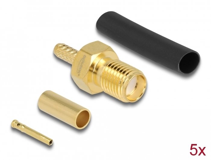 Sma Buchse Zum Crimpen Rg-174   Rg-316 Mit Passendem Schrumpfschlauch - 5 Stück