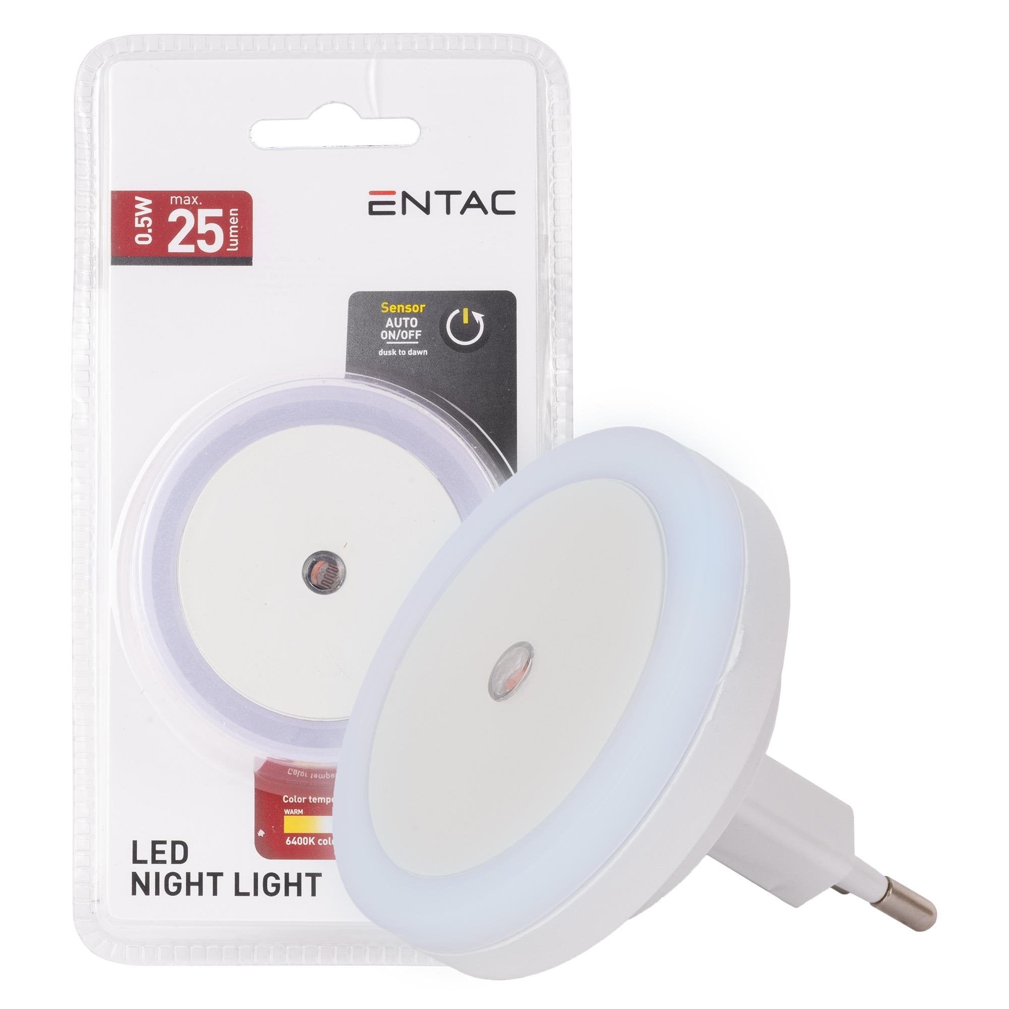 Entac Nachtlicht 0.5w Kreis Cw Blanco Dämmerungssensor
