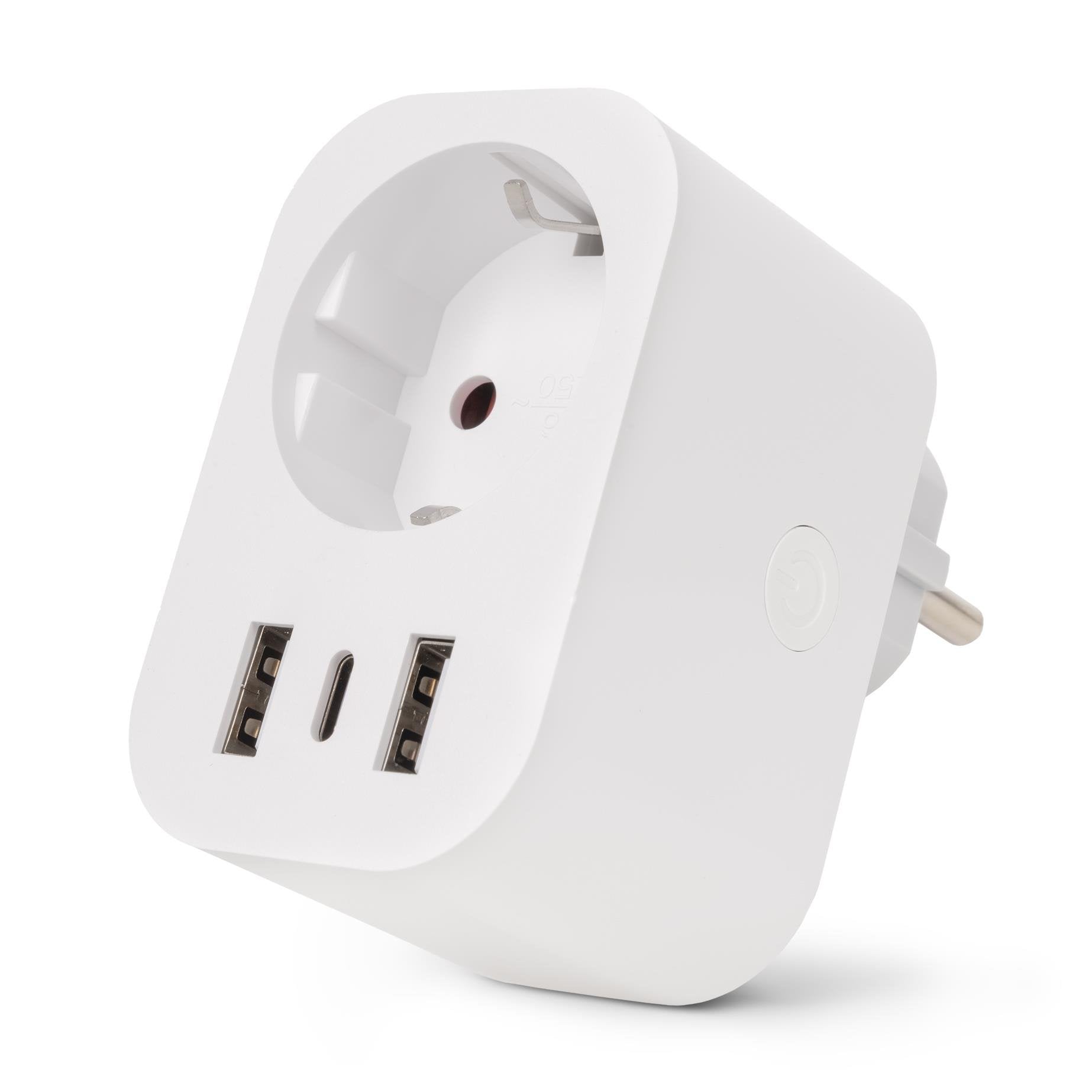 Entac Wifi Meckdosenadaptador 1-Fach Con 2x Usb-A 1x Usb-C