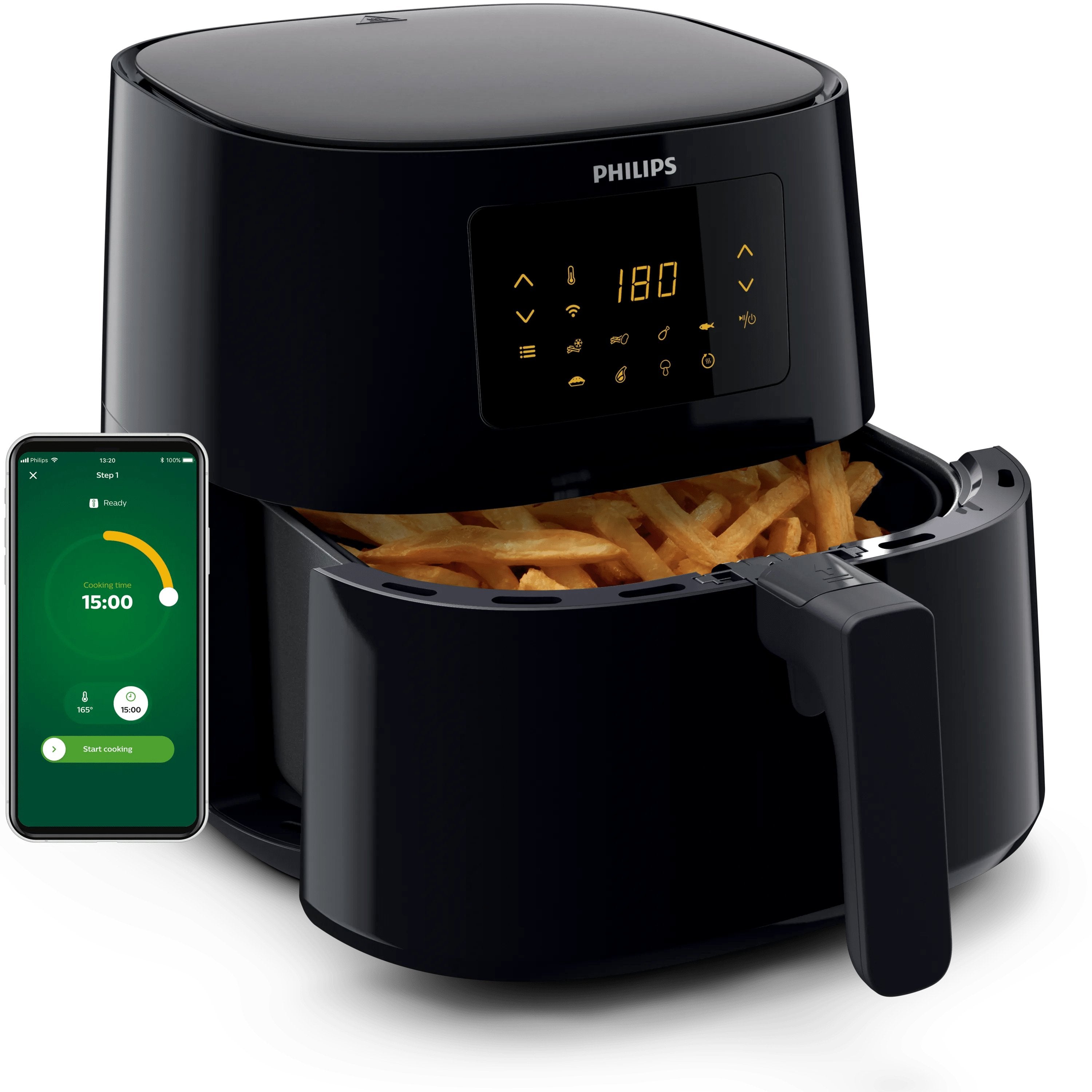EAN 8710103975571 - Philips Essential HD9280/70 freidora Sencillo 6,2 L 2000 W Freidora de aire caliente Negro, Plata imagen 5