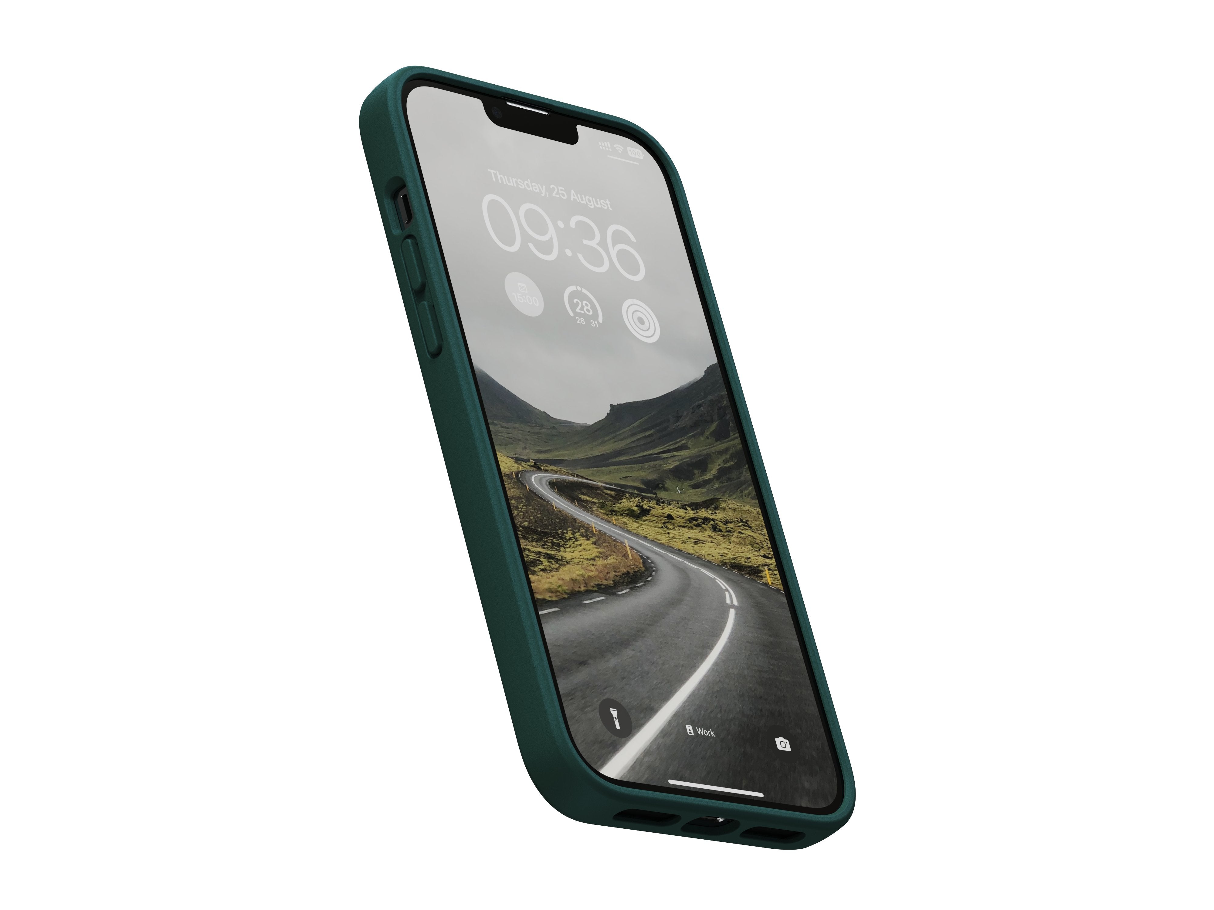 Funda Magsafe Iphone 12/13/14 Plus Piel De Salmon Verde Oscuro Njord