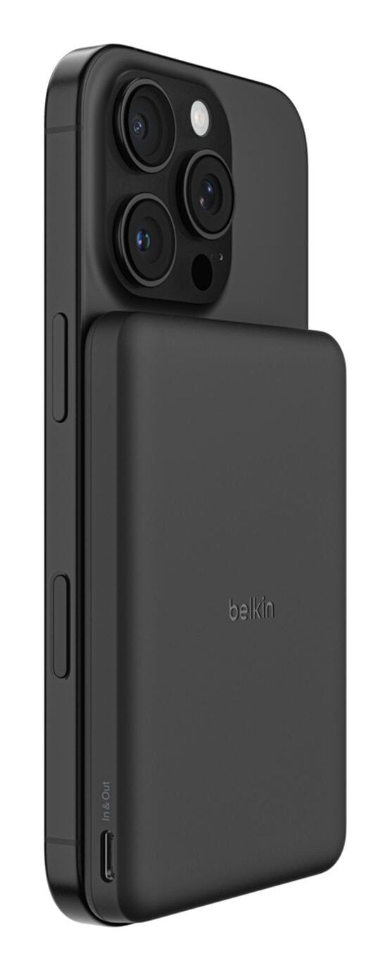 Cargador Inalámbrico Belkin Delgado 5000 Mah 15 Vatios Fast Charge (Usb-C) En El Cable: Usb-C Negro