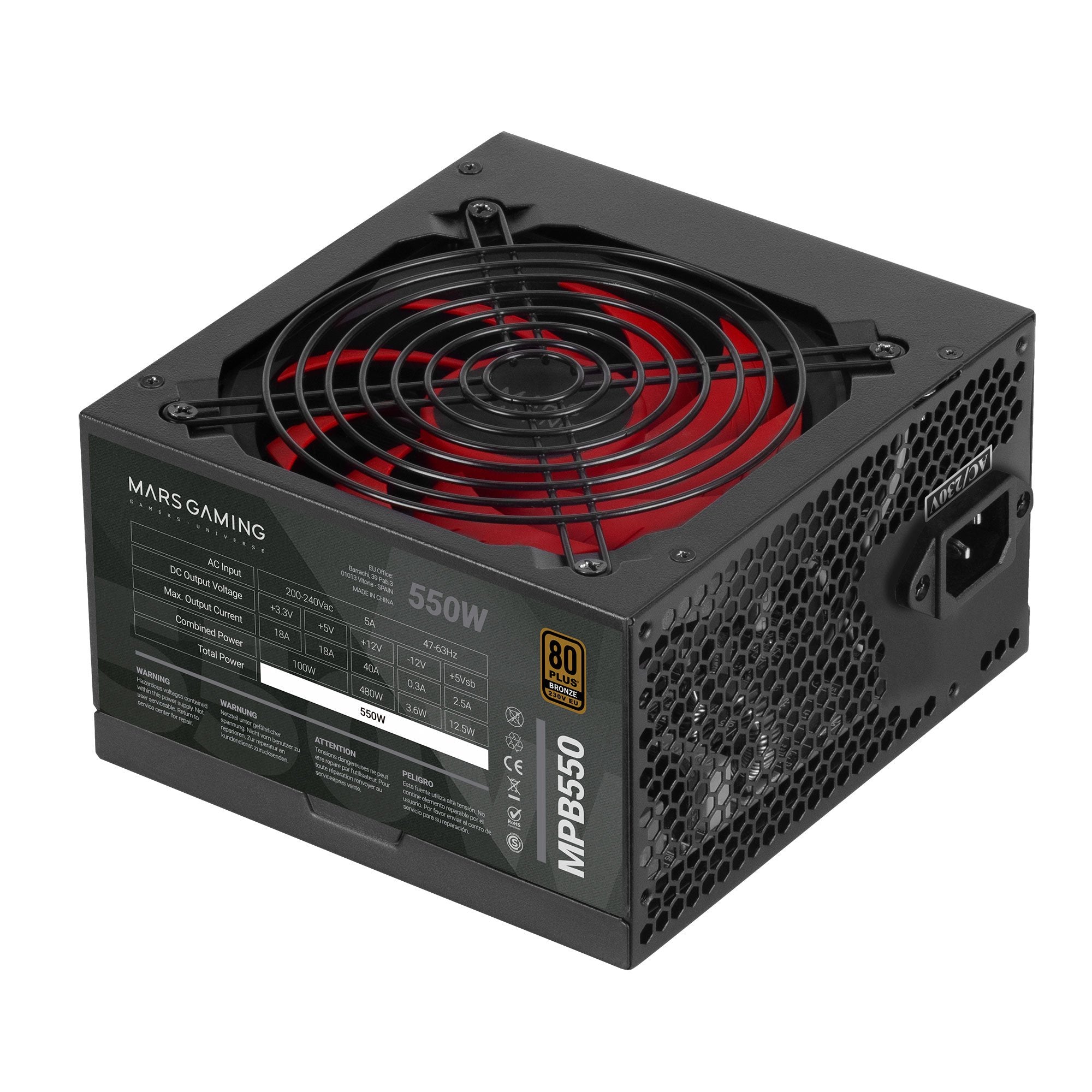 Fuente De Alimentación Mars Gaming Mpb550 550w Ventilador 12cm 80 Plus Bronze