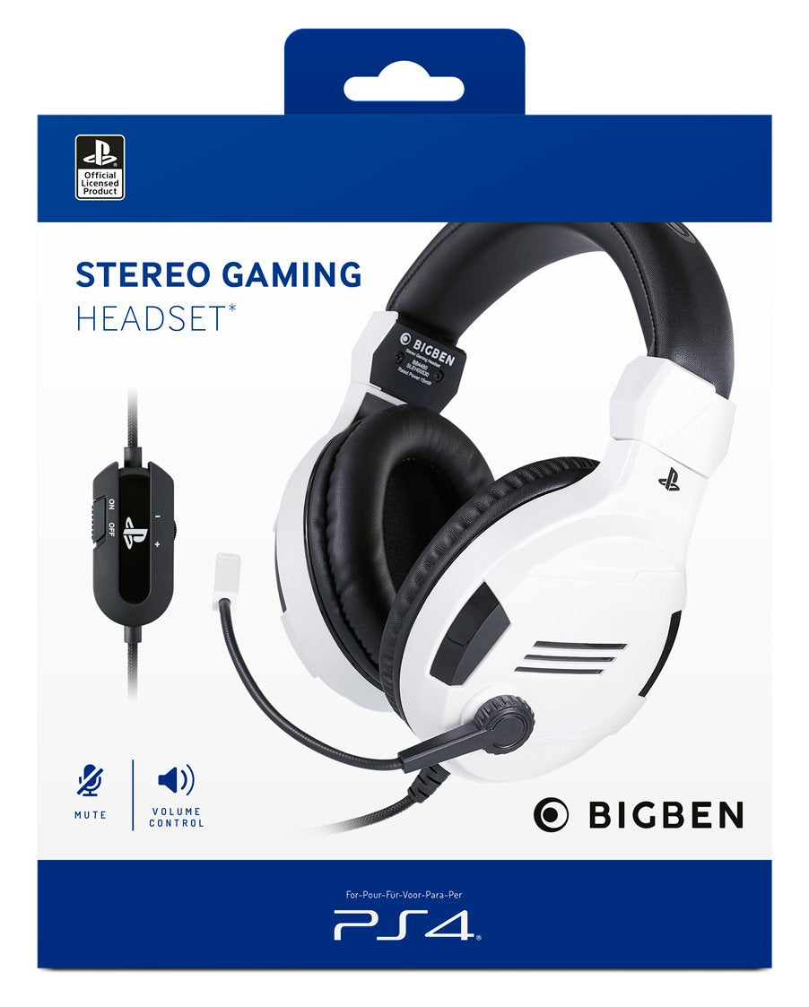 Auriculares  Nacon Ps4ofheadsetv3 Blancos Con Micrófono Blanco