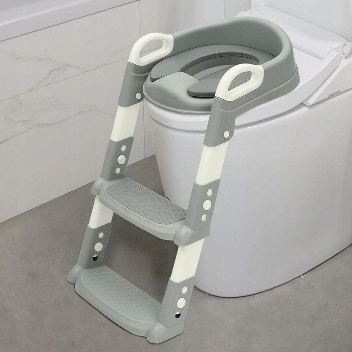Extralink Kids Nakladka Na Sedes Ze Stopniem Do Nauki Wc Dla Dzieci Drabinka Do Deski Na Toalete Szara
