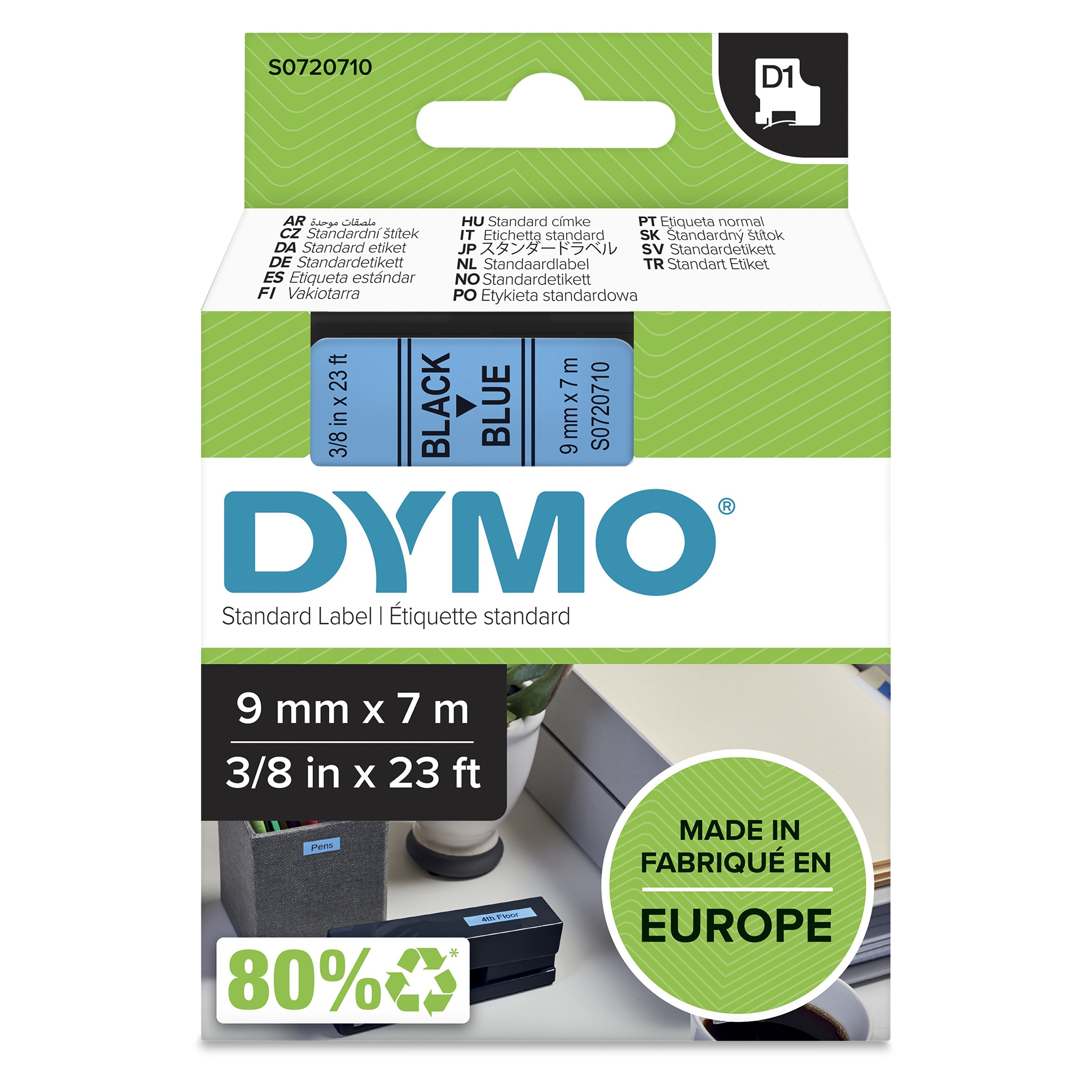 EAN 5411313409162 - DYMO D1 Standard - Black on Blue - 9mm cinta para impresora de etiquetas Negro sobre azul imagen 1