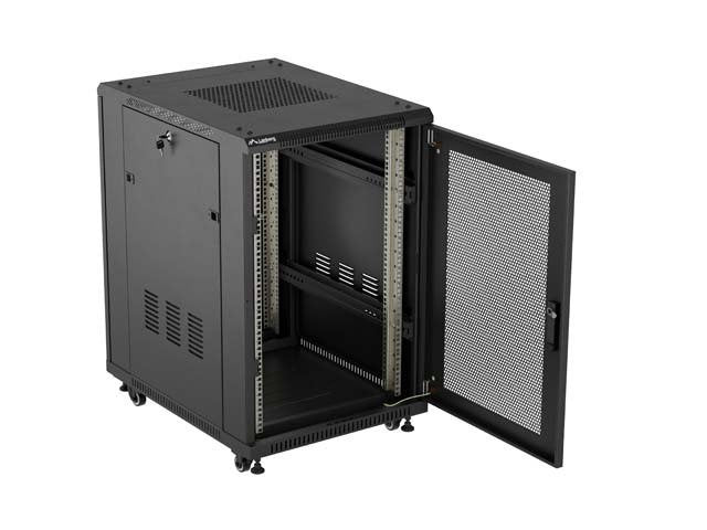 Lanberg Rack Cabinet 19 " Free Standing 18u 600x800 Flat Pack With Mesh Door Black