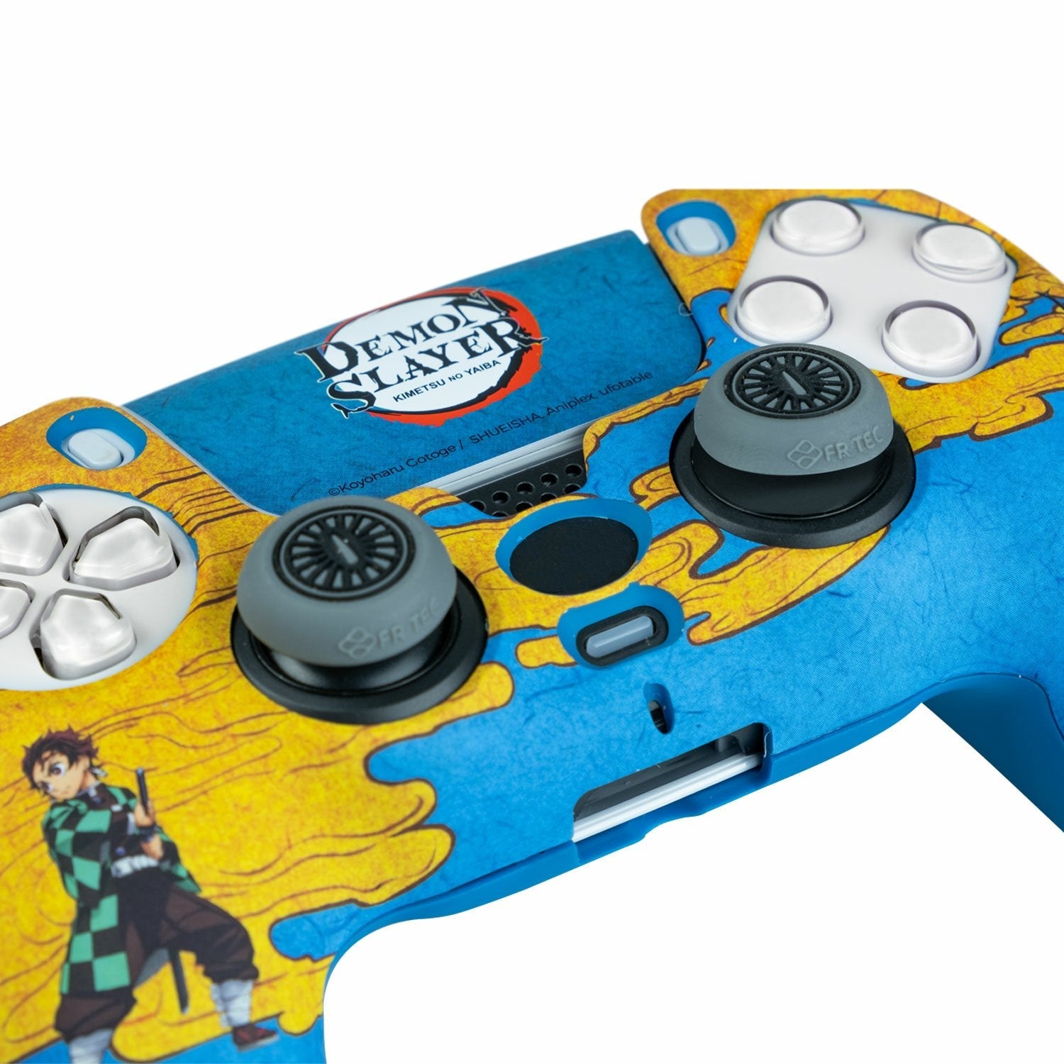 Fr-Tec Demon Slayer Kimetsu No Yaiba Tanjiro Kamado Pack Para Mando Ps5 De Carcasa Rigida + Grips + Sticker Para