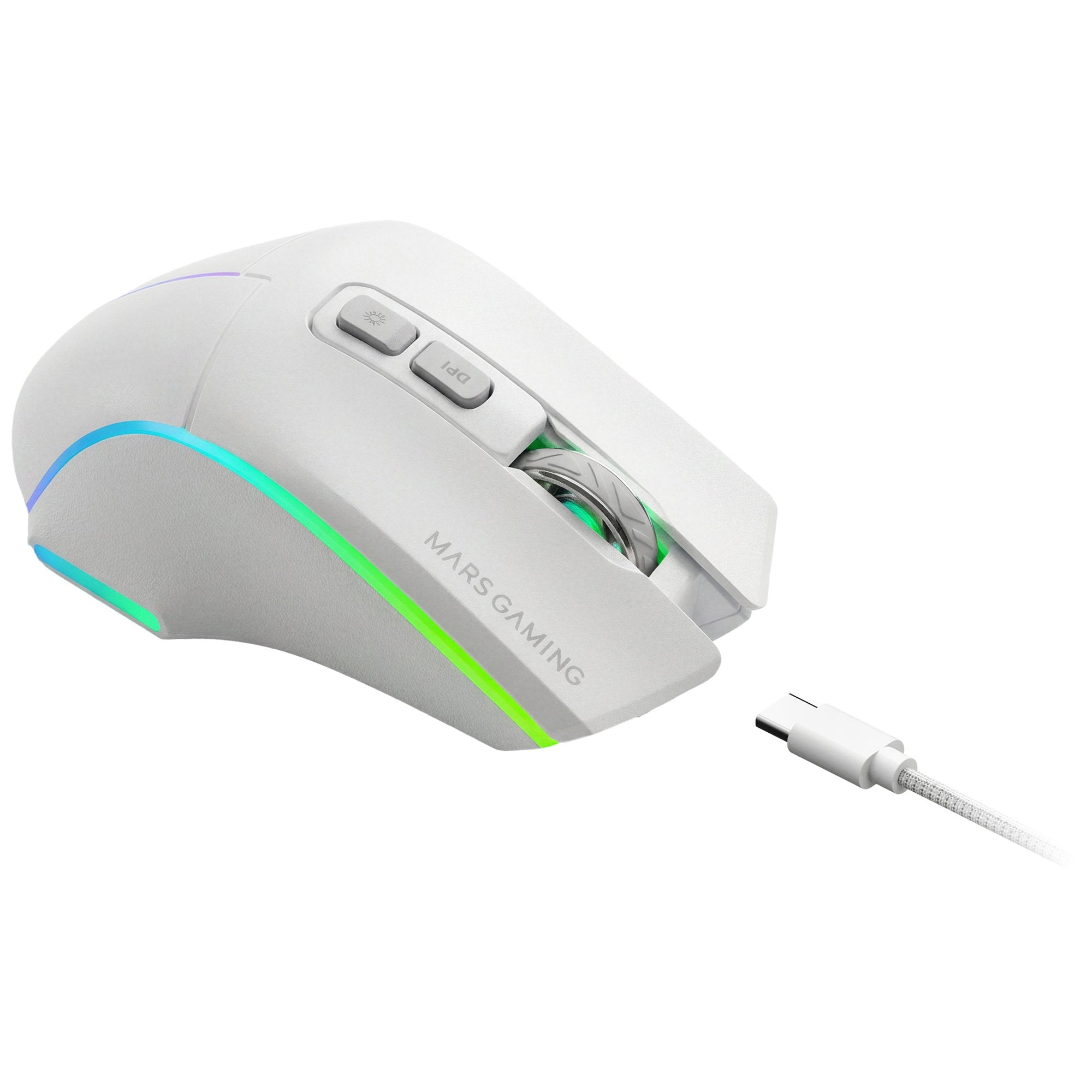 Mouse Mars Gaming Wireless Y Bluetooth Mmw-Vector Tri-Mode 2.4g Ghz Bt 5.4 Usb-C 7 Botones 12000 Dpi