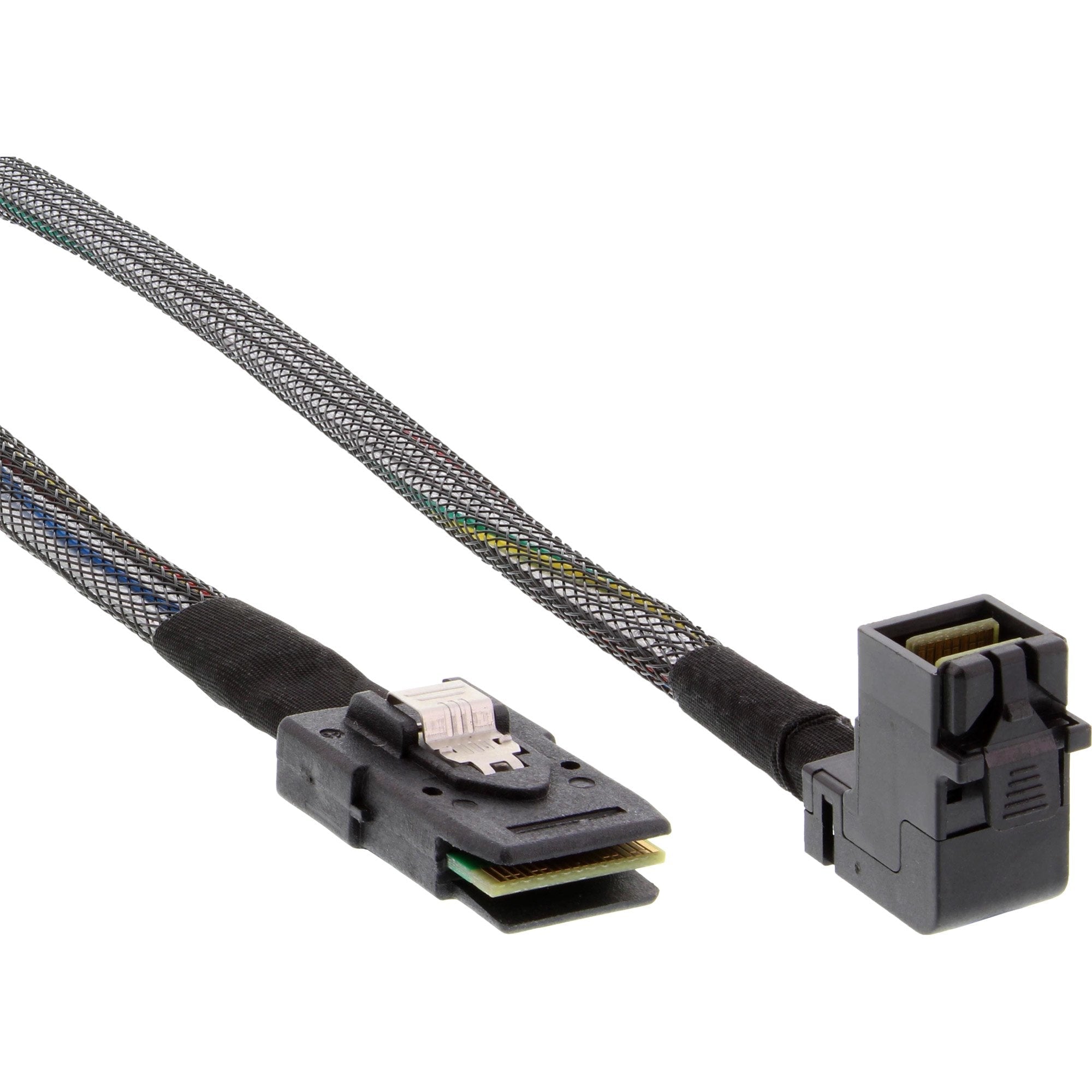 Cable Inline Mini Sas Hd Sff-8643 En Ángulo A Sff-8087 Con Banda Lateral De 0,5 M