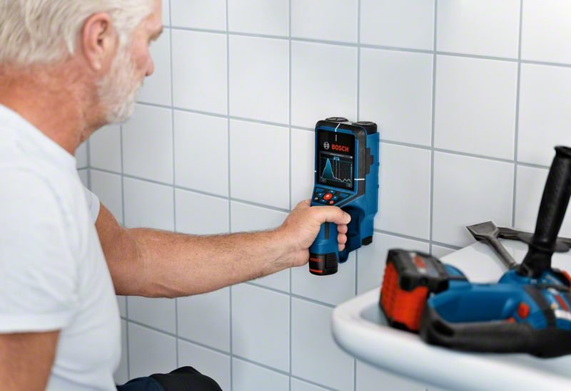Escáner De Pared Inalámbrico Bosch Professional D-Tect 200 C Professional, 12 Voltios, Localizador Azul/Negro, Sin Batería Ni Cargador 601081600