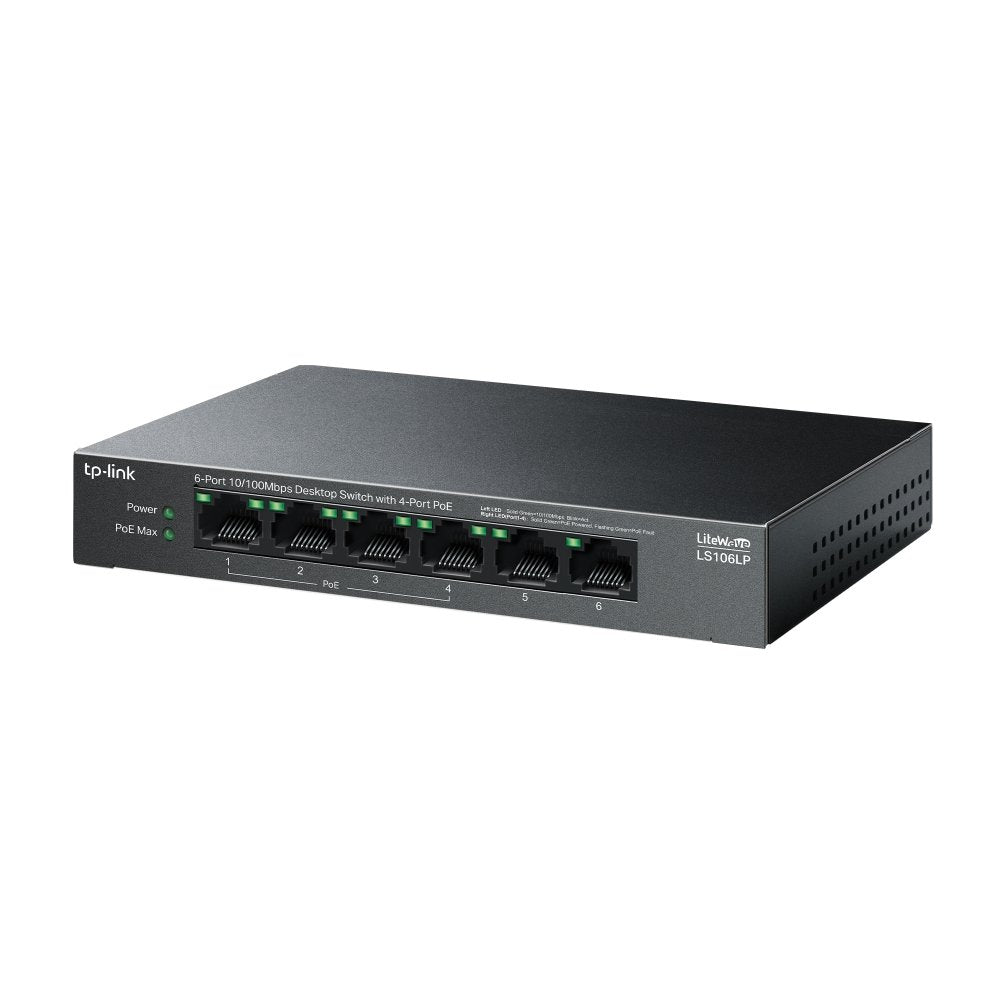 Switch No Gestionable Tp-Link Ls106lp Litewave 6p 10/100 4p Poe+ Sobremesa Carcasa Metal No Rack