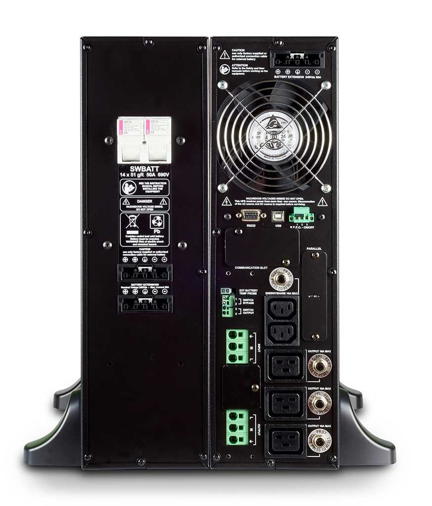 Riello Ups Sentinel Dual Sdu 5000 Pdist Ups (Montaje En Rack / Externo) Ca 220/230/240 V 5000 Vatios 5000 Va 1 Fase Rs-232 Usb 3u 19" Negro Ral 9005