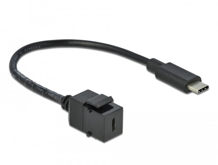 Delock Keystone Modul Usb 5 Gbps Type-C Buchse Zu Usb Type-C Stecker Mit Cable 25 Cm