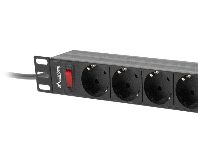 Lanberg Regleta Rack Pdu 19 1u 16a 9 Schuko 3m Negro
