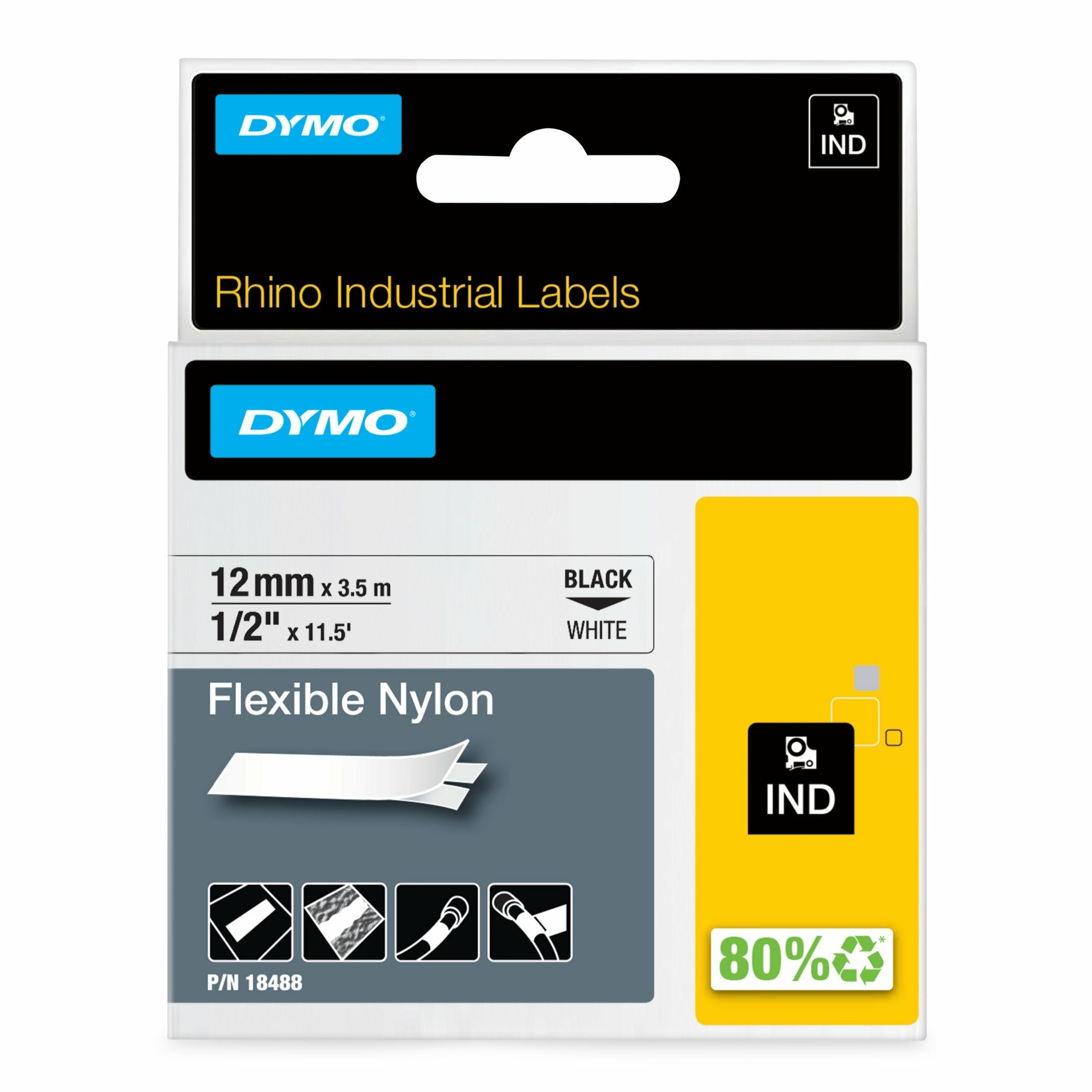 EAN 0071701184887 - DYMO 18488 cinta para impresora de etiquetas Negro sobre blanco imagen 1