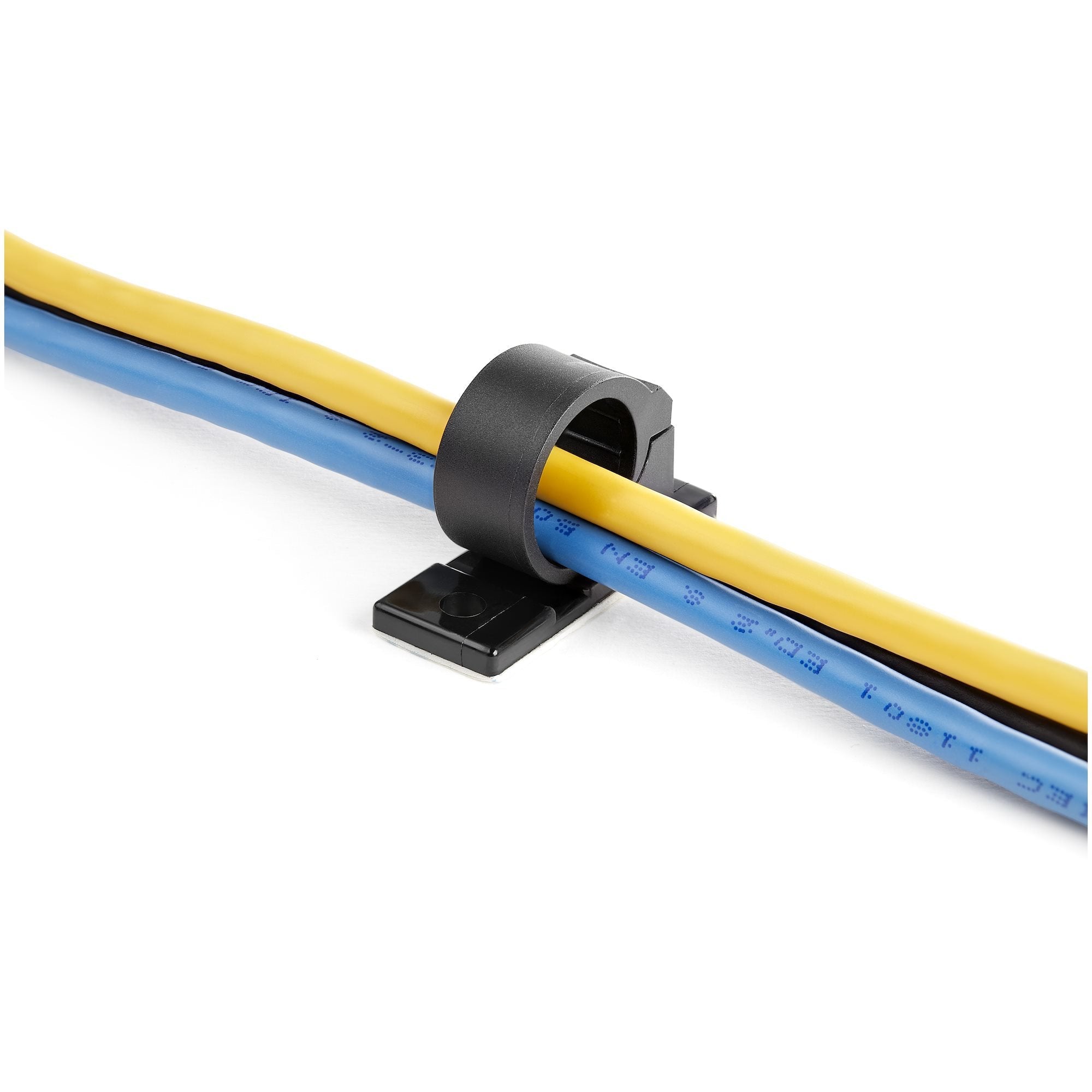 Startech.Com 100 Clips De Gestión De Cableado Adhesivos Negro Organizador De Cableado Para Escritorios/Oficinas Mordaza De Nylon Autoadhesiva Con Clasificación Contra Fuego Ul/94v-2 (Cbmcc3) Clips Para Cables Negro Conforme A La Taa (Paquet