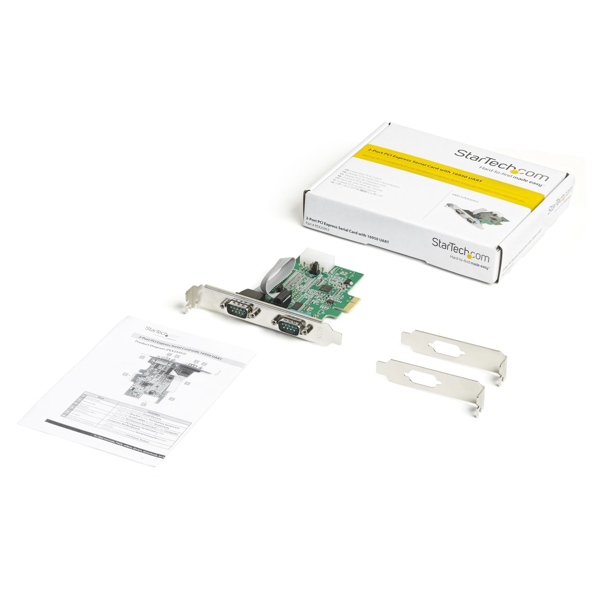 Startech.Com Tarjeta Pci Express Serie De 2 Puertos Rs232 Uart 16950