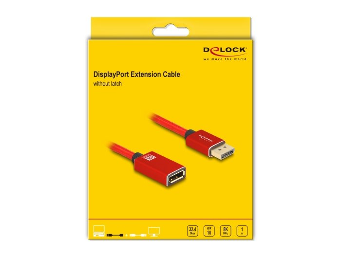 Cable Delock 81081 Displayport 1 M Rojo
