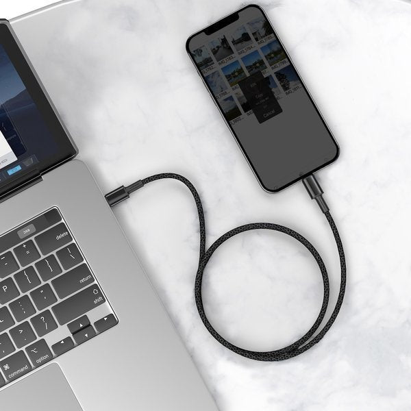 Baseus Cable Trenzado Usb Tipo C A Lightning Apple 20w 1m Negro