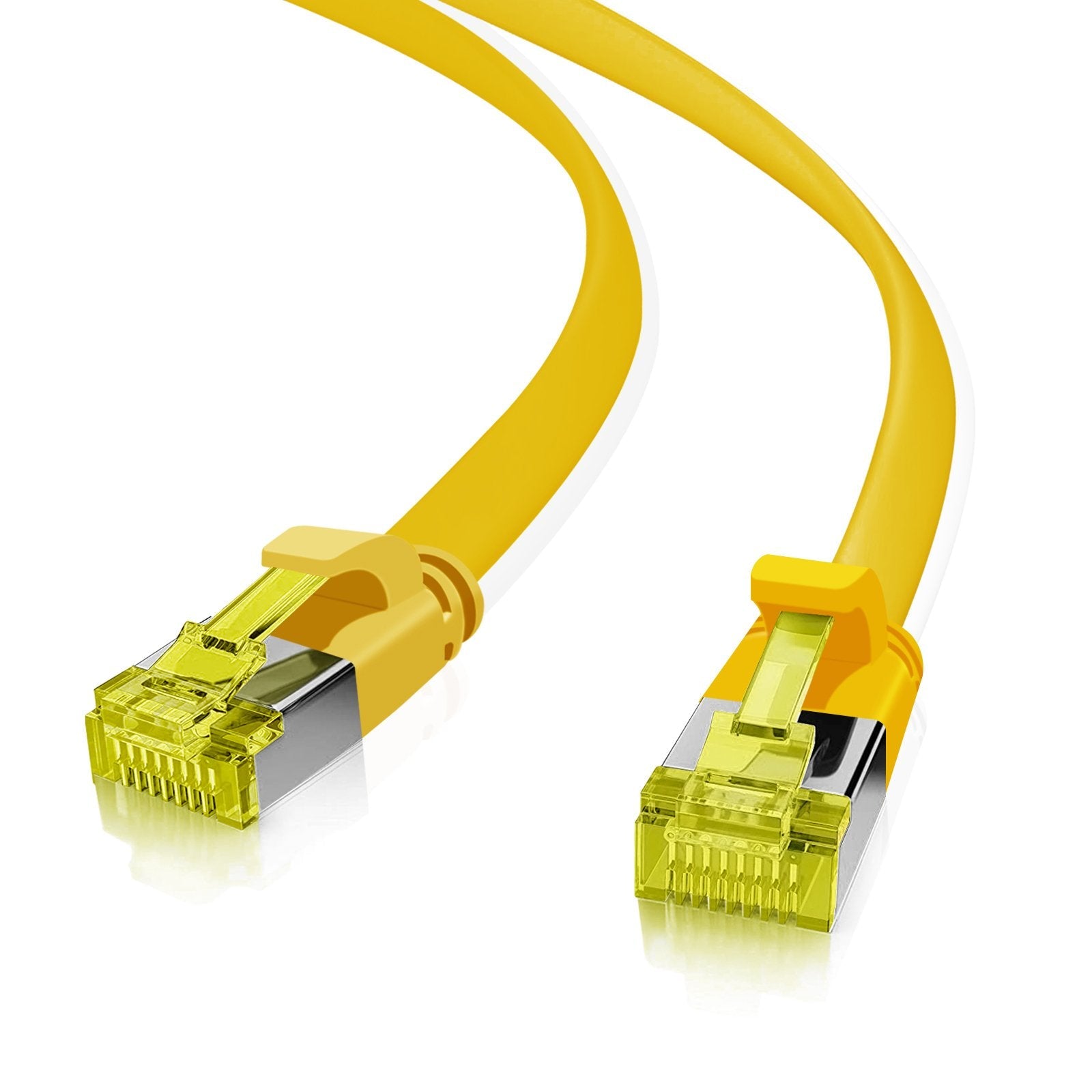 Helos Ultra Flaches Patchkabel U/Ftp Cat 6a Amarillo 10,0m