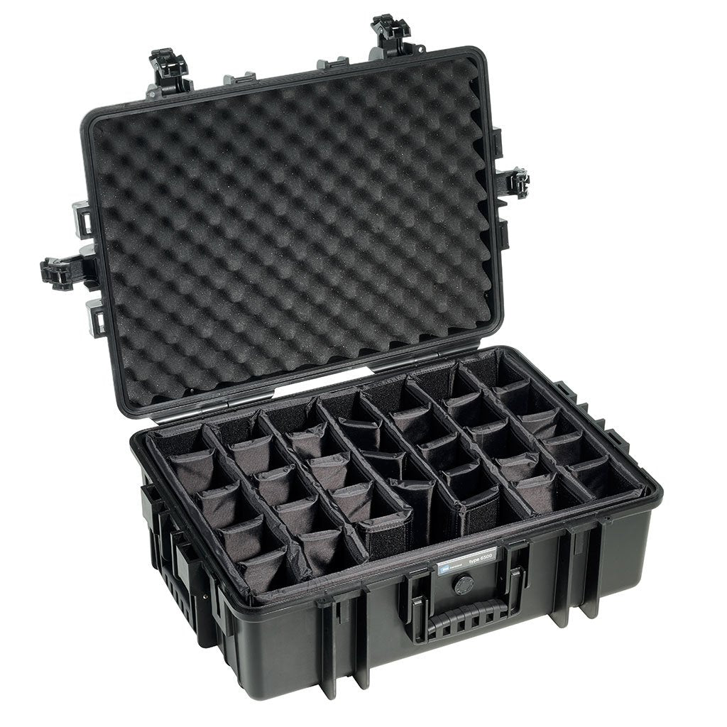 B&W Tipo 6500, Case Negro, Isportación De Espuma En Forma De Dados, Removible 6500/B/Si