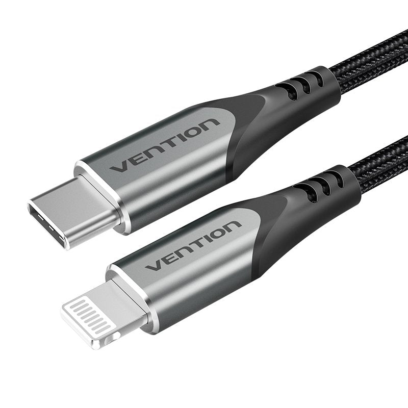 Cable Usb 2.0 Tipo-C Lightning Vention Tachf Usb Tipo-C Macho Lightning Macho 1m Gris