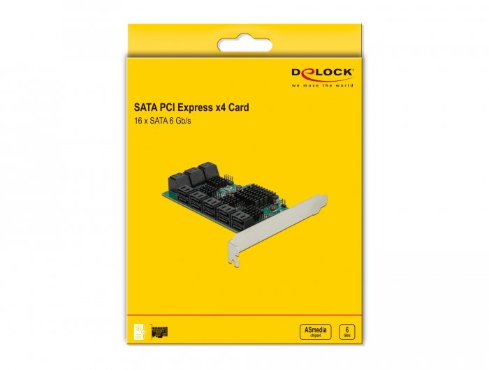 Tarjeta Delock 16 Port Sata Pci Express X4, Controlador 90073