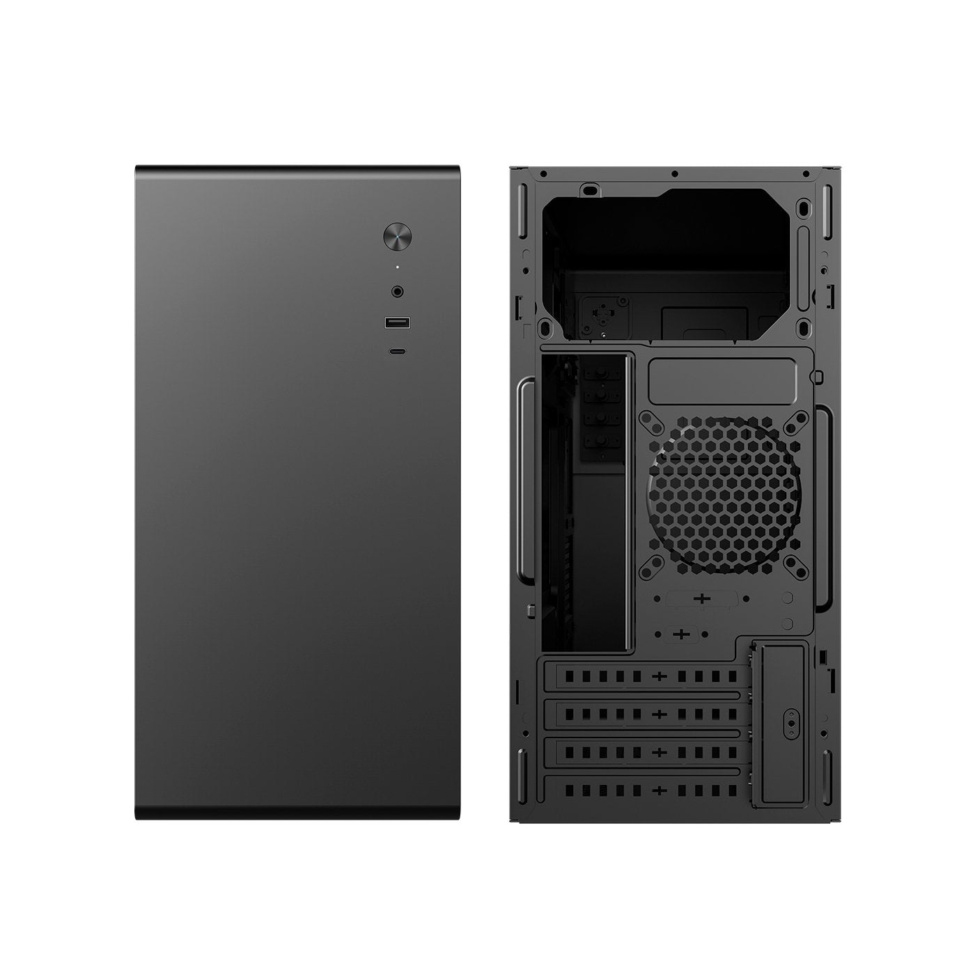 Caja Micro Atx Coolbox M640c Gpu Max 300mm 1x3.5 2x2.5 Color Negro