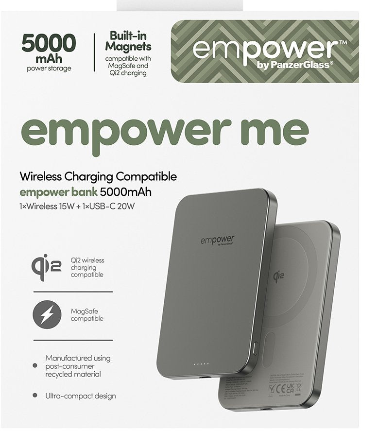 EAN 5715685028366 - PanzerGlass empower™ by ® empower™ Bank | 5000mAh | Titanium Cargador inalámbrico Titanio imagen 3