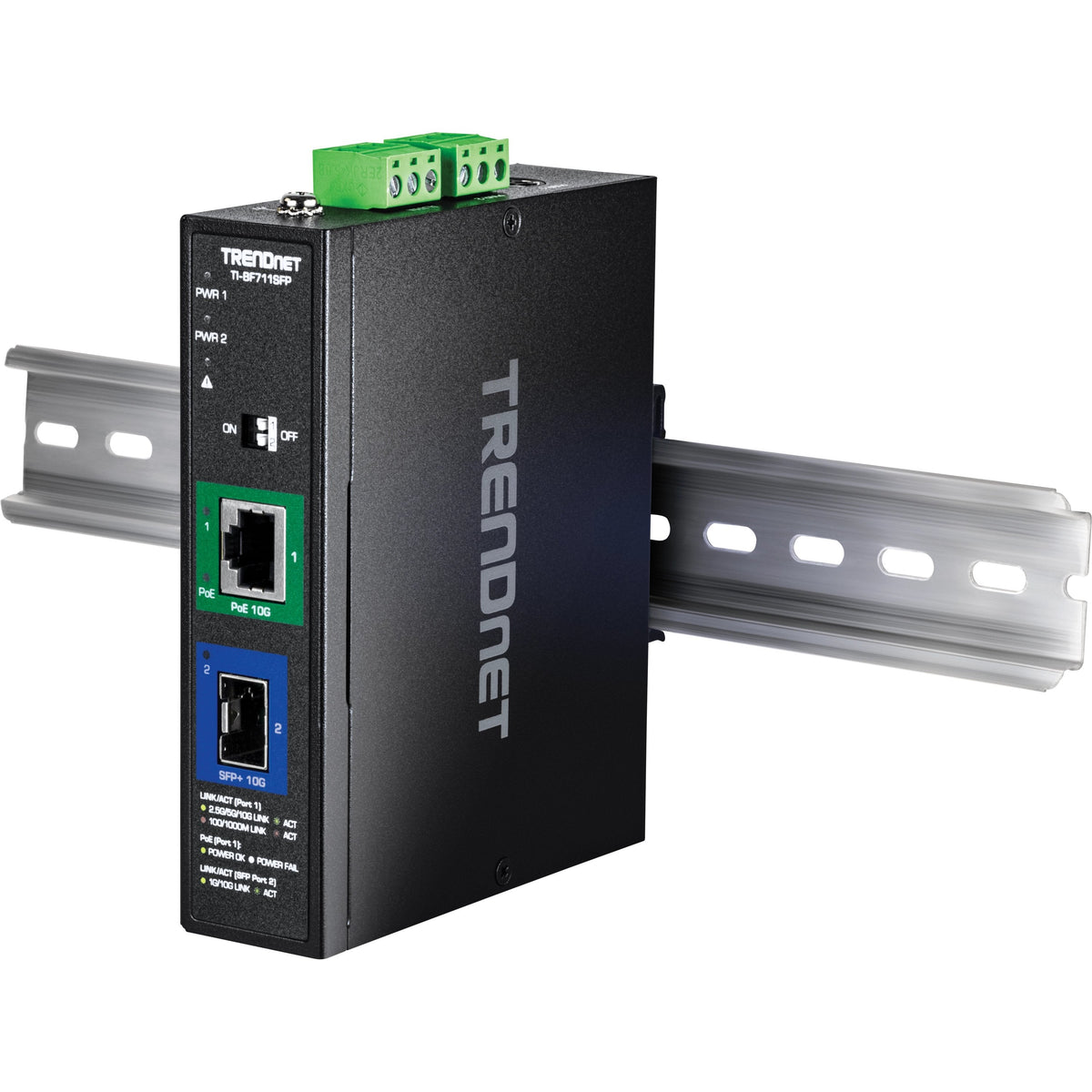 Trendnet Ti-Bf711sfp Industrial Medienkonverter 10g Sfp+ Auf 10g Poe++