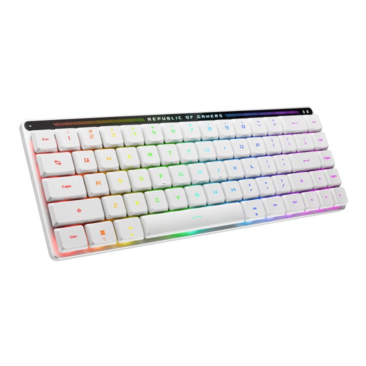 Teclado Frances Asus Rog Falchion Rx Low Profile Usb + Rf Wireless + Bluetooth Blanco