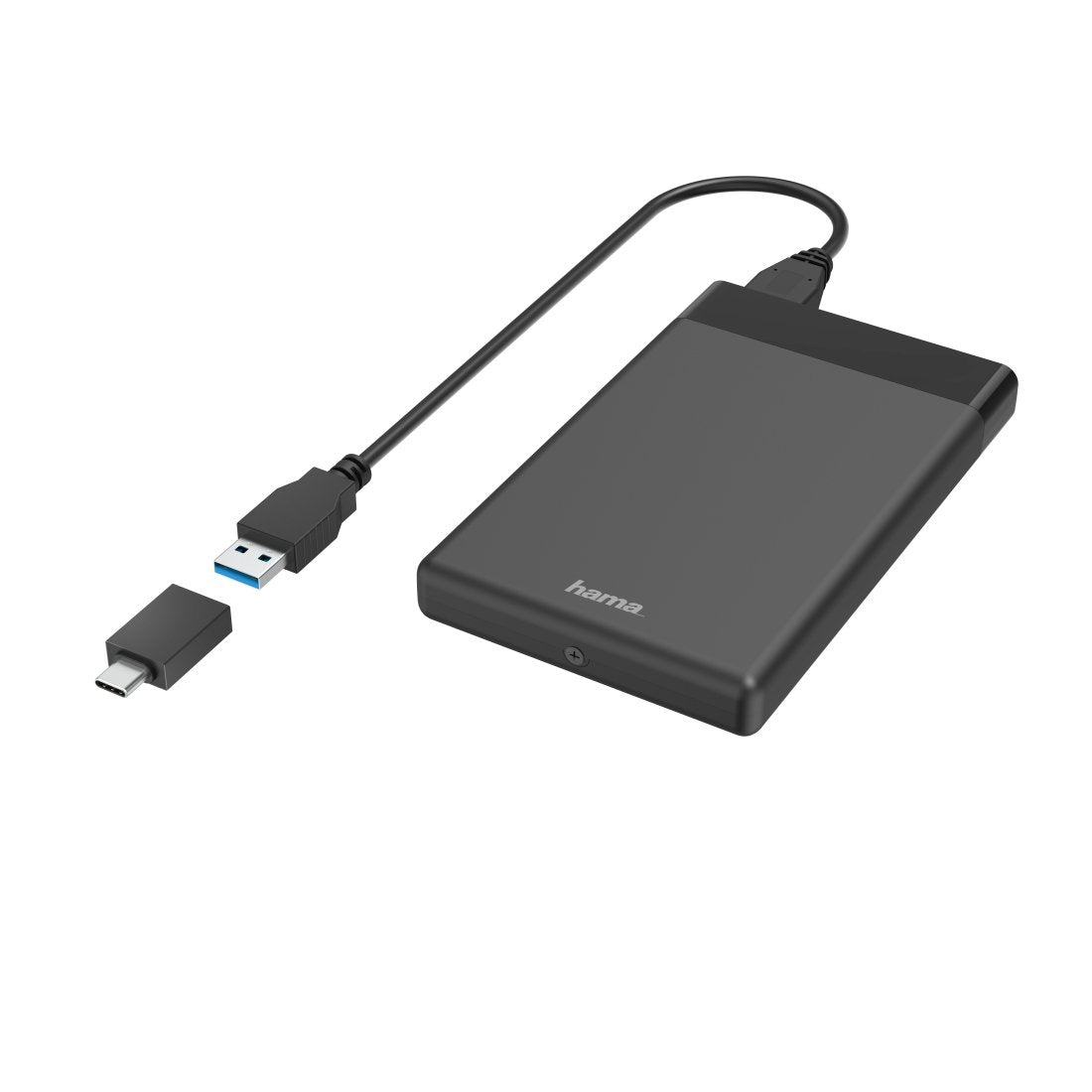 Hama Essential Carcasa Externa Para Ssd Y Hdd De 2.5" - Cable Usb-A De 50cm - Velocidad Hasta 5gbps - Adaptador Usb-C -