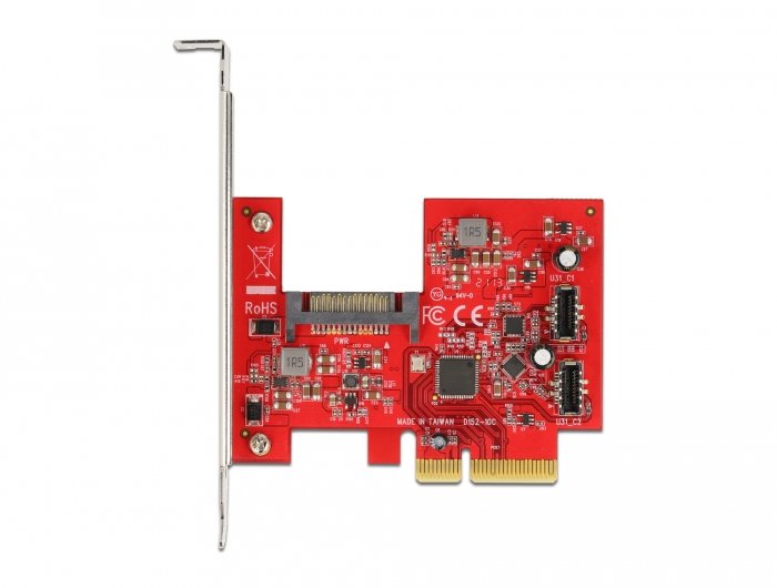 Delock Pci Express Tarjeta A 2 X Intern Usb 3.2 Gen 2 Key A 20 Pin Hembra