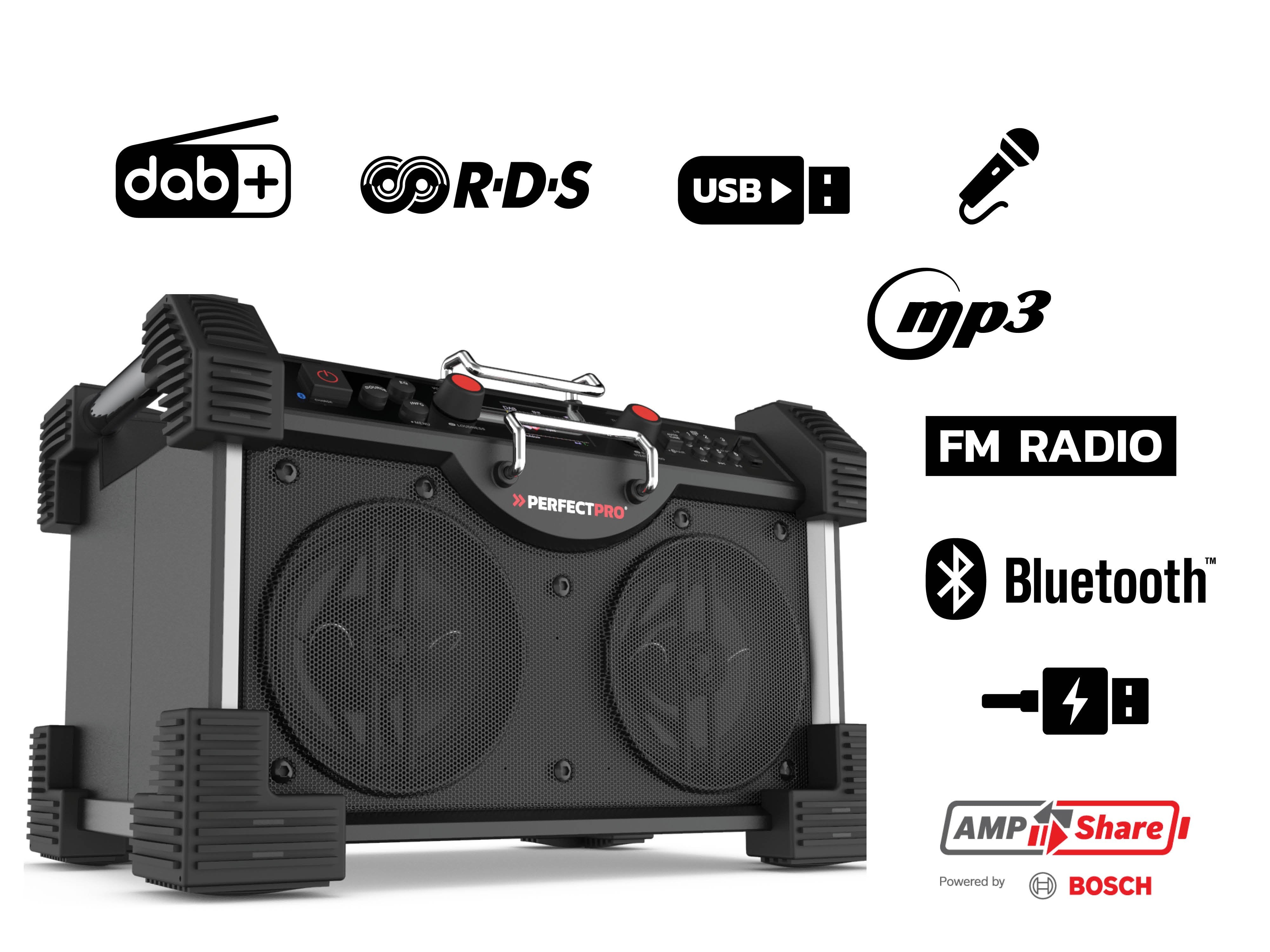 Perfectpro Rockhart 18v Job Site Radio