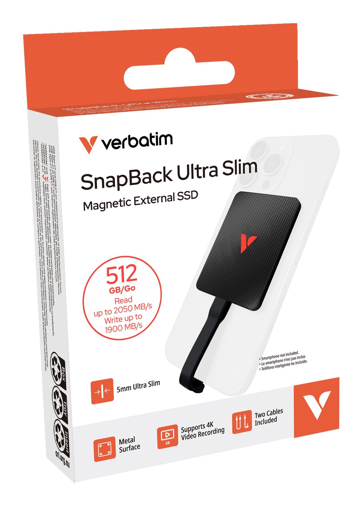 Ssd 512gb Verbatim Snapback Ultra Slim Ssd 512gb Negro