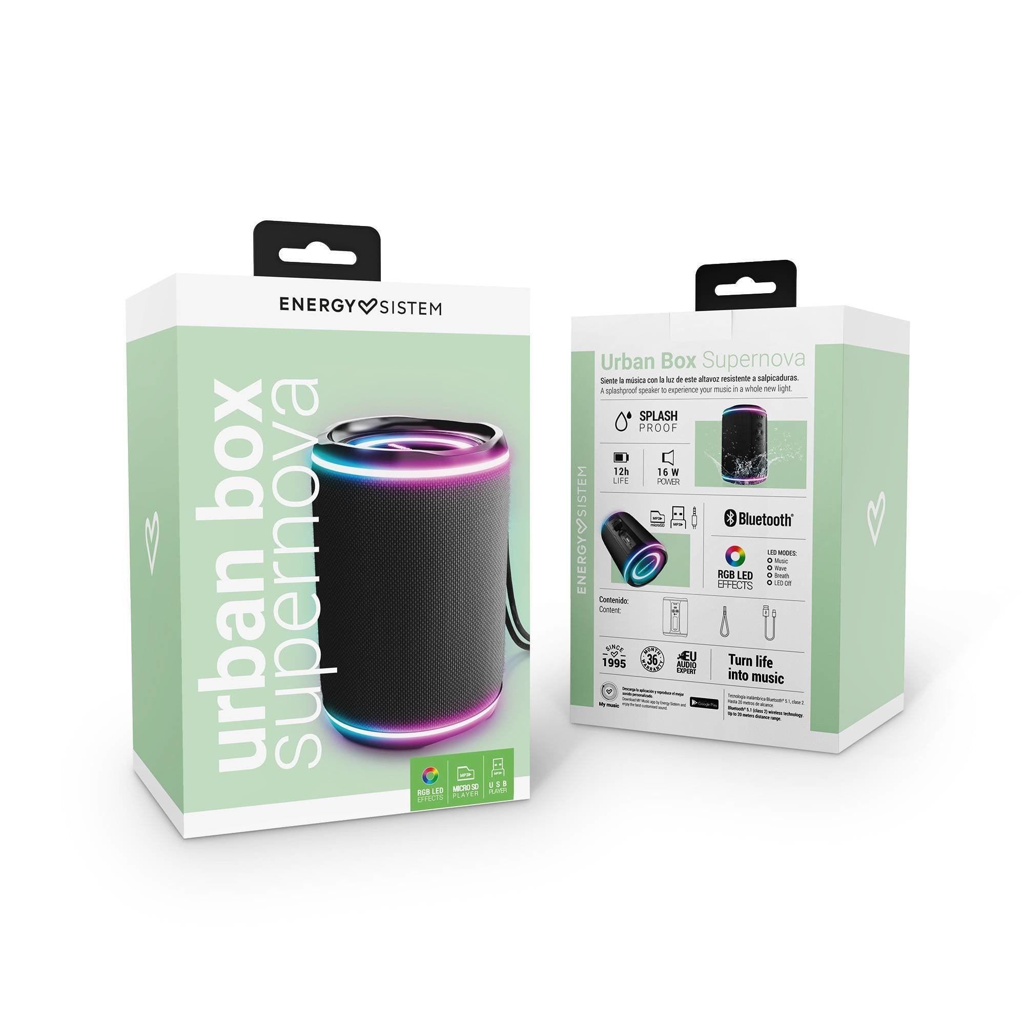 Altavoz  Bluetooth Energy Sistem Urban Box Black Supernova  16w Negro